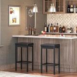 HOOBRO Bar Stools, Set Of 2 Bar Chairs, 24.8-inch Height Stools, Breakfast Bar Stools, Kitchen Bar Chairs, 2" Thick Upholstery, For Kitchen | Wayfair