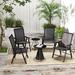 Outsunny Set Of 4 Patio Folding Chairs, Stackable Outdoor Sling Patio Dining Chairs w/ Armrests For Lawn, Camping, Dining, Beach, Frame | Wayfair