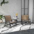 Outsunny Porch Outdoor Glider Set Of 2, Metal Frame Swing Outdoor Glider Chairs w/ Breathable Mesh Fabric, Curved Armrests & Steel Frame For Garden, Poolside | Wayfair