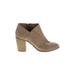 Born In California Ankle Boots: Tan Print Shoes - Women's Size 7 1/2 - Almond Toe