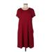 Reel Legends Casual Dress - A-Line: Burgundy Solid Dresses - Women's Size Large