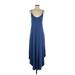 Livi by Olivia Rae Casual Dress - A-Line Scoop Neck Sleeveless: Blue Print Dresses - New - Women's Size Small