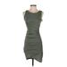 Leith Casual Dress - Bodycon Scoop Neck Sleeveless: Green Solid Dresses - Women's Size X-Small