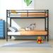 Silver Twin over Twin Metal Bunk Bed with Removable Ladder