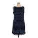 Eliza J Casual Dress - Mini Crew Neck Sleeveless: Blue Dresses - Women's Size 16