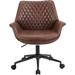 17 Stories Poneto Office Chair Upholstered in Black/Brown | 27 W x 18 D in | Wayfair FF6E56BAEA4847B9AB468FCB4477B87A