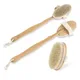 Natural Bristles Back Scrubber Shower Brush With Detachable Long Wooden Handle Dry Skin Exfoliating
