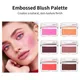 Blush Eyeshadow Makeup Palette Embossed 6 Color Mineral Powder Pink Rouge Lasting Natural Cheek Tint