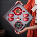 Service à thé en céramique de mariage chinois théière et tasse faites à la main service à thé
