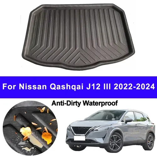 Auto Auto Heck Kofferraum Cargo Liner Tray Kofferraum Matte Teppich für Nissan Qashqai J12 III 2022
