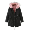 2024 Winter Warm Cotton-padded Women Clothing Loose Hooded Jacket Ladies Casual Vintage Coats