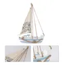 LED Holz Segelboot mediterranes Modell Holz Segelboot Miniatur nautische Dekoration mediterrane