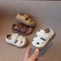 2024 New Summer Kids Sandals For Girls Cute holow Shoes Two straps Soft Sole Cut-out Toddler Baby