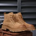 Mens Biker Boots Work Boots High Quality Casual Shoe High Top Winter Shoes Trendy All-match
