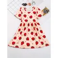 Girlymax Summer Baby Girls Kids Clothes Love Printed Milk Silk Short SleeveTwirl Dress Knee Length