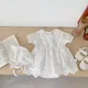 Newborn Baby Girl Short Sleeve Embroidery Cotton Romper Dress Infant Girls Princess Skirt Baby