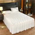 Luxury Ruffles Thicken Quilted Bedspread Set High Quality Home Bedspreads for Double Bed 150 Soft