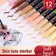 12 Farben Hautton Marker Stifte Nylon Soft Head Acryl Marker wasserdichte Stift Soft Brush Feder