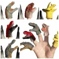 5pcs Cartoon Dinosaur Dinosaur Finger Puppet Toys Hand Puppets Rubber Finger Mini Baby Animals Model