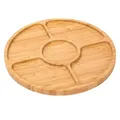 Assiette de service en bois tout naturel plateau de fête en bambou apéritif service de noix et de