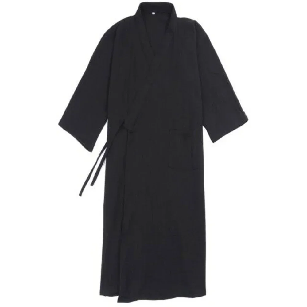 Sommer Herbst männer Casual Japanischen Kimono Yukata Roben Langarm Bademantel Pyjamas Baumwolle Hause Robe Nachtwäsche Image