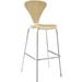 Modway Passage Mid-century Modern Bar Stool With Chrome Legs in Black