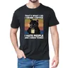 Funny Black Cat That What What I Do I Drink Coffee I Hate People Vintage Summer t-shirt in cotone da