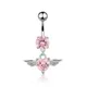 1PC Trendy Cartoon Angel Stainless Steel Belly Button Ring Belly Piercing Lovely Crystal Cats Navel