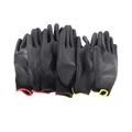 6 Pairs PU Palm Coating Grip Coated Workplace Safety Gloves Work Glove Protection Garden Supplies