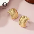 Obega-Petites boucles d'oreilles en forme de C pour femme clou d'oreille classique or argent