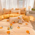 Parure de lit avec motif damier pour enfant et adulte ensemble de literie avec drap plat et taies