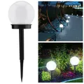 Petite lampe solaire blanche avec boule ronde pour jardin ampoule LED étanche prise de terre