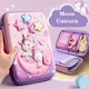 Nairobi Orn 3D OligCute Cartoon Pays l Case for Girls Staacquering Box Document Student Pen Case