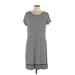 Hatley Casual Dress - Shift Scoop Neck Short sleeves: Gray Dresses - Women's Size Large