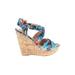 Chinese Laundry Wedges: Blue Tropical Shoes - Women's Size 7 1/2