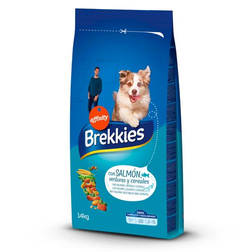 2x14kg mit Lachs Brekkies Hundefutter trocken zum Sonderpreis!