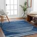 Urja 7'10" x 10' Modern Updated Traditional Farmhouse Silver/Harbor Blue White/Thatch Blue/Slate/Gray Blue/Dark Blue/Cream/Denim/Light Slate/Navy Area Rug - Hauteloom