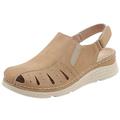 Femme Slip-Ons Sandales orthopédiques Extérieur Bureau du quotidien Talon Bas Bout rond Bout fermé Décontractées Confort Polyuréthane Mocassins Lanière de cheville Noir Marron Gris