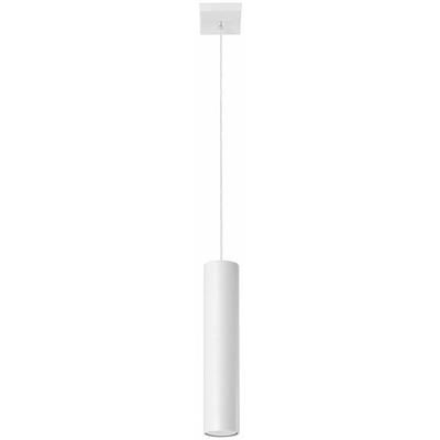 Pendelleuchte weiß Metall Hängeleuchte Zylinder Hängelampe Modern für Ihr Wohnzimmer, aus Stahl, 1x Image