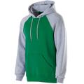 Holloway 229179 Adult Cotton/Poly Fleece Banner Hoodie in Kelly/Heather size XL | Cotton Polyester