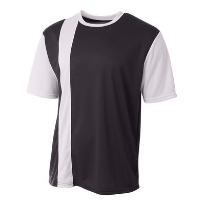 A4 NB3016 Athletic Youth Legend Soccer Jersey T-Shirt in Black/White size Medium | Polyester A4NB3016