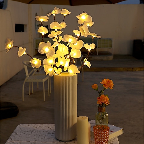 LED Phalaenopsis Zweig Lampe 20 Glühbirnen Simulation Orchidee Zweig LED Lichterketten Weide Zweig Licht Zweig Muttertag für Hausgarten Dekoration Image