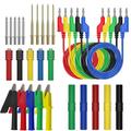 10 Pcs Multimeter Test Leads Kit Alligator Clip Test Leads Double Ended Alligator Cable with Insulated Clips Banana Plug Test Leads Test Hooks Connecting Hose for Electrical Testing