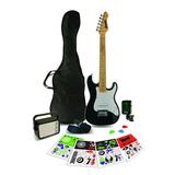 Hohner Rockwood 3/4 Electric Guitar Package w/ Amp Tuner Strap Picks & Stickers - Black