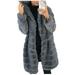 LAWOR Womens Faux-Fur Gilet Long Sleeve Waistcoat Body Warmer Hoodie Jacket Coat Outwear