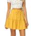 XLZWNU Skirts for Women Mini Skirt Yellow Dress Women 2023 Skirt Fashion Short Skirt High Waist Elastic Solid Skirt Tennis Skirt High Waisted Skirts for Women 1PC Skirt Yellow M