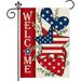 4th of July Garden Flag Patriotic Welcome Garden Flag Double Sided Independence Day Garden Flag Yard Flag Red Blue American Flag Stars Hearts Holiday Outside Farmhouse Decorations