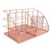 Gheawn Pencil Barrel Clearance Desk Organizer Office Supplies Accessories Desktop Tabletop Sorter Shelf Pencil Holder Caddy Set Metal Mesh with Drawer Rose Gold