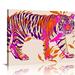 ONETECH Funky Pink Orange Tiger Canvas Wall Art Trendy Preppy Animal Painting Poster for Bedroom Cute College Dorm Apartment Wall Decor Hot Pink Art Print 20x16in