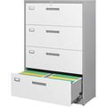 4 Drawer Lateral File Cabinet Metal Filing Cabinet with Lock Office Home Lateral File Cabinet for A4 Legal/Letter Size File Cabinet Locked Assembly Required (Gray White 4 Drawers-Lateral)